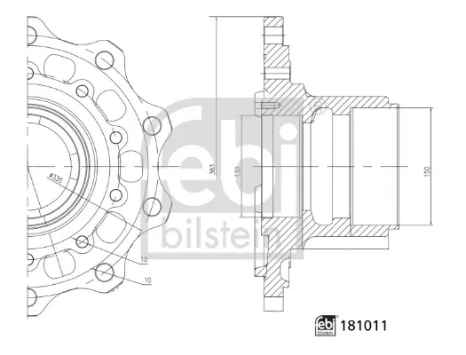 Buje de rueda delantero 181011 Febi
