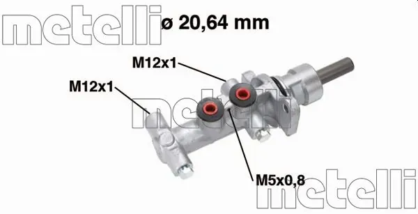 Cilindro maestro de frenos 050768 Metelli