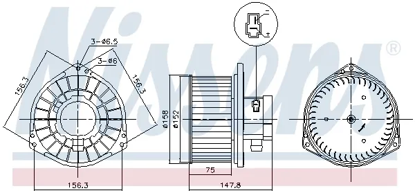 Ventilador habitáculo 87531 Nissens