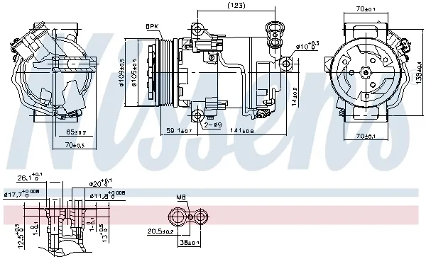 Compresor de aire acondicionado 890006 Nissens