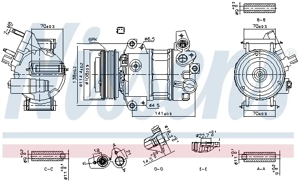 Compresor de aire acondicionado 890786 Nissens