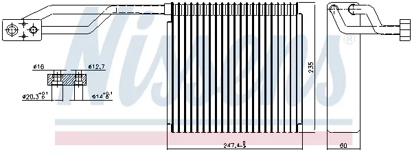 Evaporador de aire acondicionado 92326 Nissens