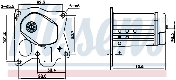 Enfriador de recirculación de gases de escape EGR 989455 Nissens