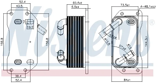 Radiador de aceite debajo del filtro 91254 Nissens