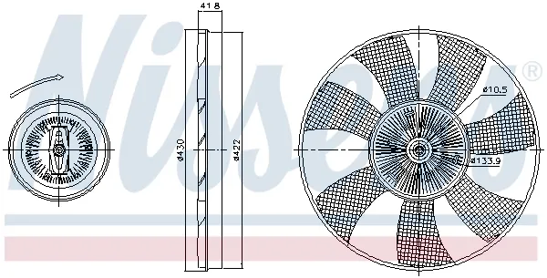 Embrague viscoso de ventilador 86222 Nissens