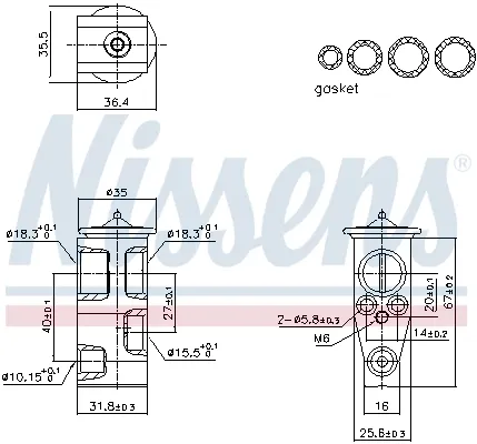 Válvula TRV del aire acondicionado 999444 Nissens