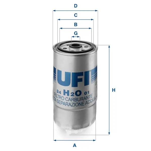 Filtro de combustible 24H2O01 UFI