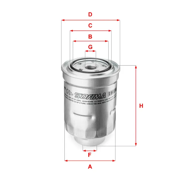 Filtro de combustible S0410NR Sofima