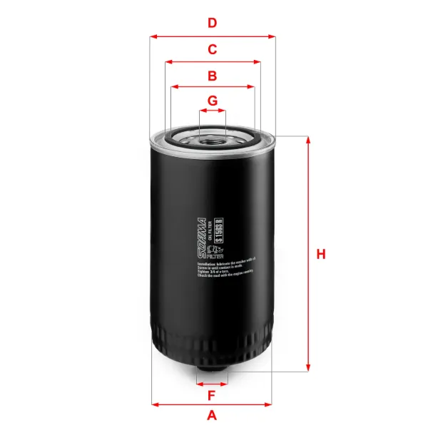 Filtro de aceite S1563R Sofima