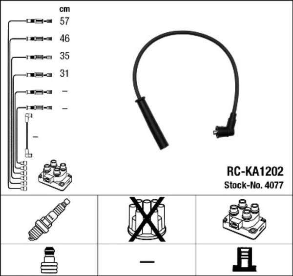 4077 NGK juego de cables de encendido