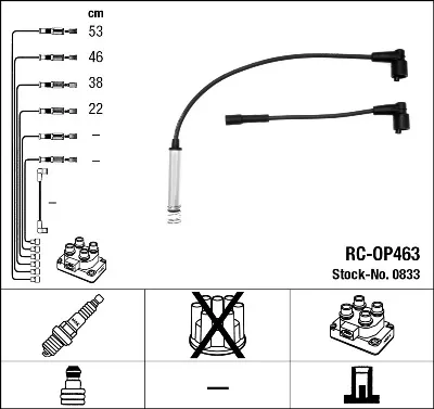 Cables de bujías 833 NGK