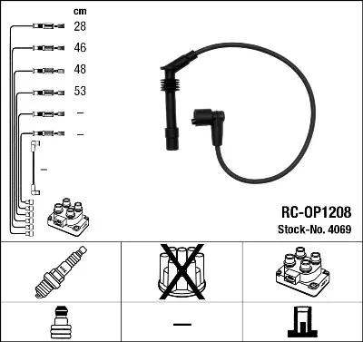 Cables de bujías 4069 NGK