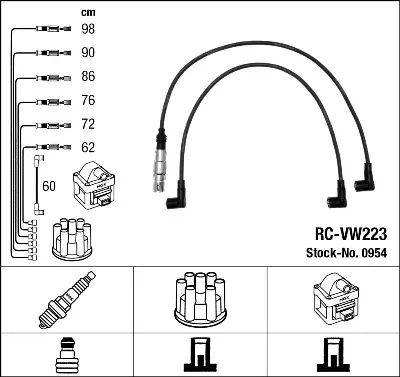 Cables de bujías 0954 NGK