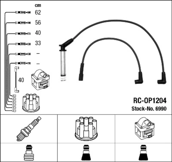 6990 NGK juego de cables de encendido
