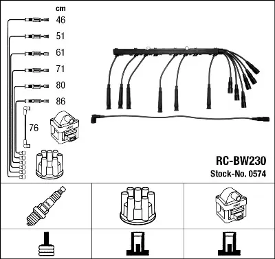 Cables de bujías 0574 NGK