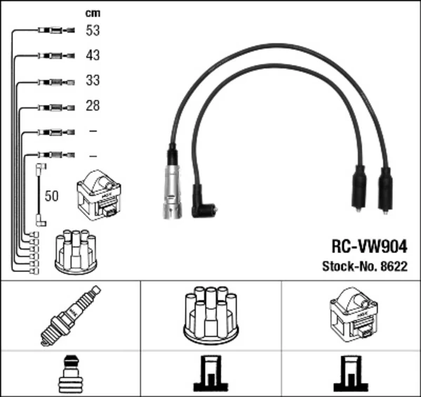 8622 NGK juego de cables de encendido