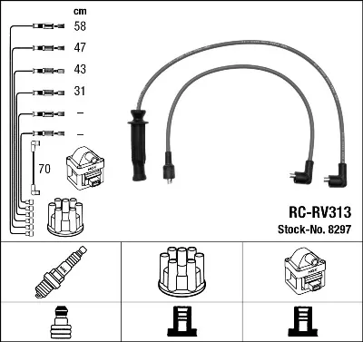 Cables de bujías 8297 NGK