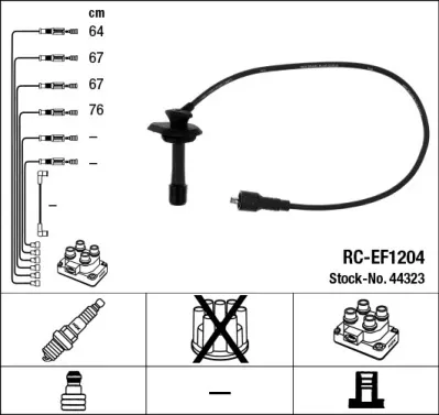 Cables de bujías 44323 NGK