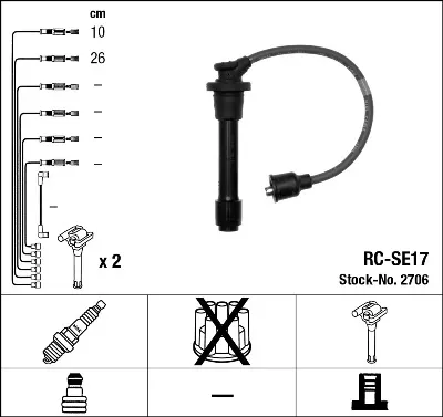 Cables de bujías 2706 NGK