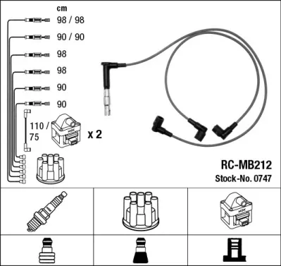 Cables de bujías 0747 NGK