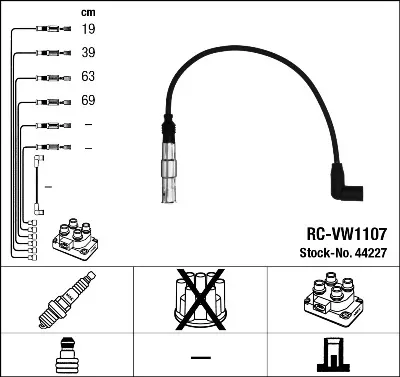 Juego de cables de encendido NGK 44227