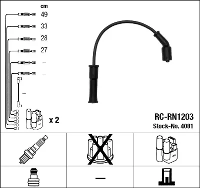 Cables de bujías 4081 NGK