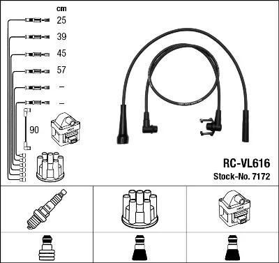 Cables de bujías 7172 NGK