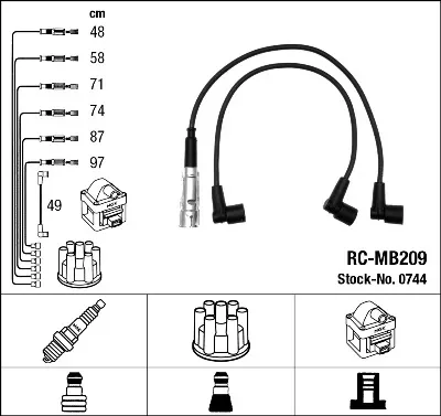 Cables de bujías 0744 NGK