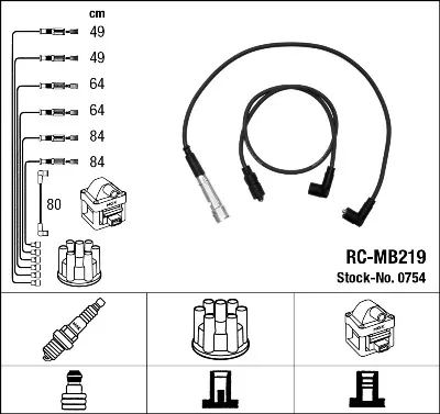 Cables de bujías 0754 NGK
