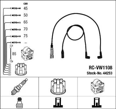 Cables de bujías 44253 NGK