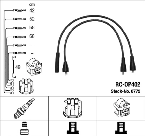 0772 NGK juego de cables de encendido