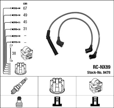 Cables de bujías 9478 NGK