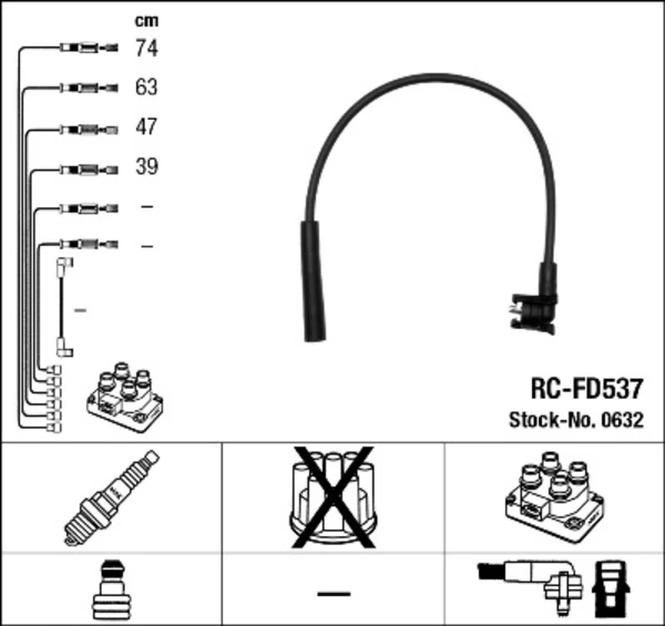 0632 NGK juego de cables de encendido