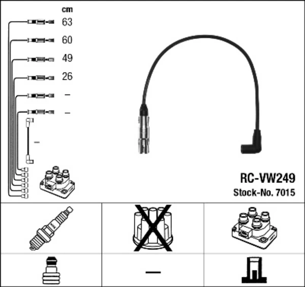 7015 NGK juego de cables de encendido