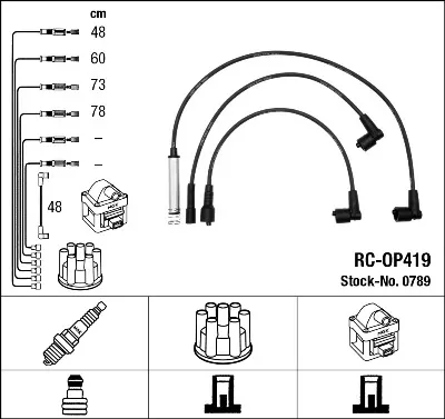 Cables de bujías Opel Kadett E