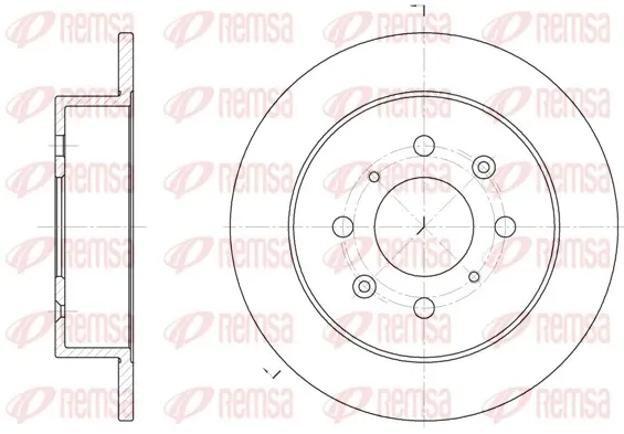 Disco de freno trasero 652100 Remsa