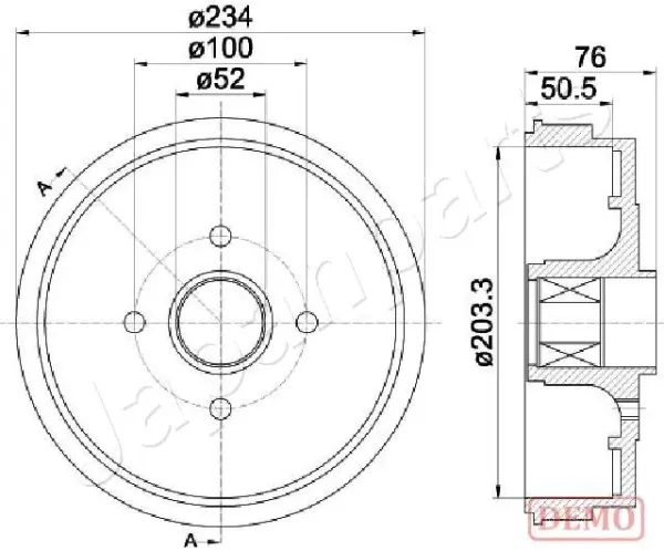 Tambor de freno trasero TA0409C Japan Parts