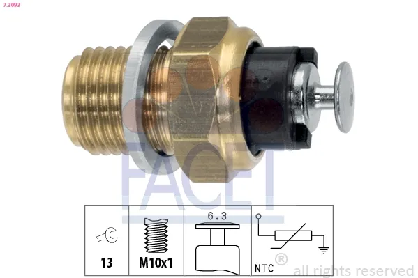 Sensor de temperatura de aceite del motor 73093 Facet