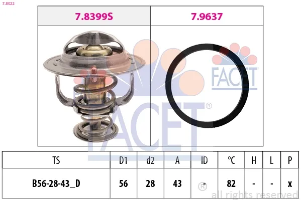 Termostato Toyota Corolla sedán (E12) (2002 - 2006) precio, desde