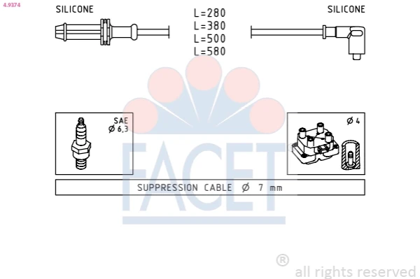 Juego de cables de bujías para Peugeot 205 2 