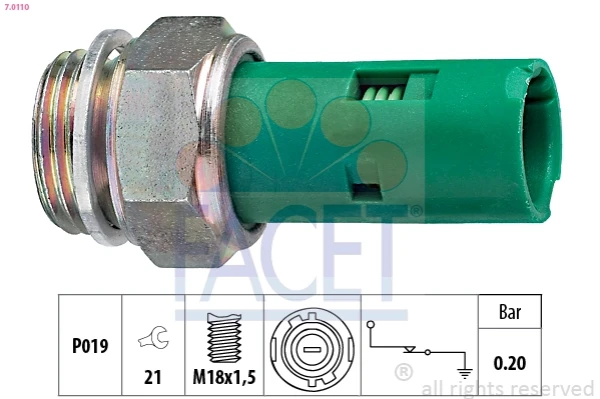 7.0110 Facet indicador, presión del aceite
