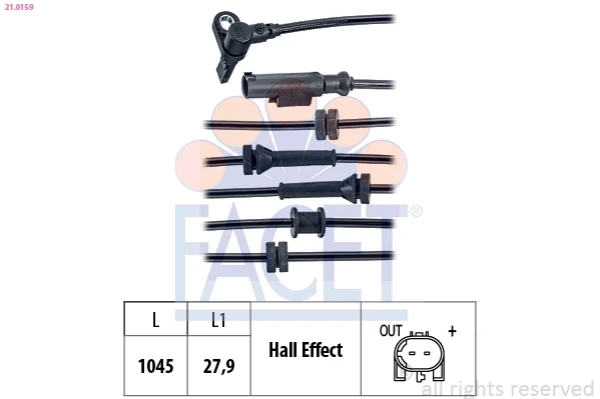 Sensor ABS delantero Lancia Ypsilon 1 (843)