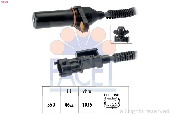 Sensor de cigüeñal 90571 Facet