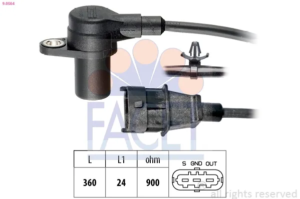 Sensor de cigüeñal 90564 Facet