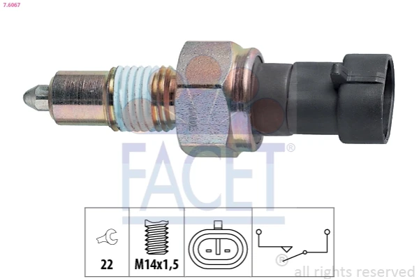 Interruptor, piloto de marcha atrás Fiat Fiorino (146 Uno)
