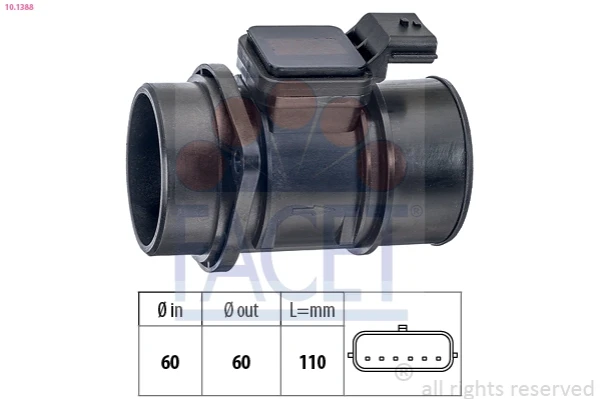 Sensor De Flujo De Aire/Medidor De Flujo (Flujo de Aire Masibo) Renault LOGAN 1 (LS)