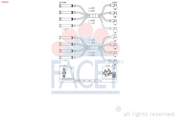 Juego de cables de bujías para Alfa Romeo 155 167