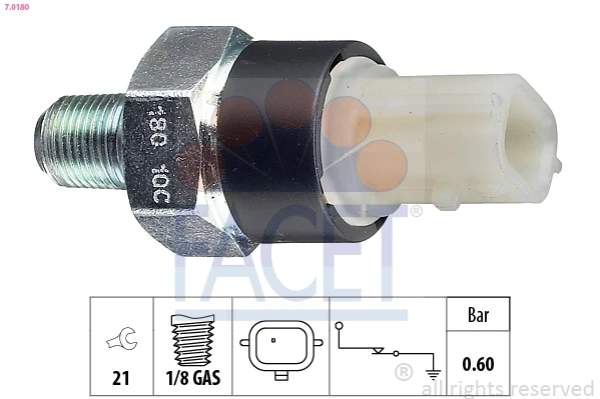 70180 Facet indicador, presión del aceite