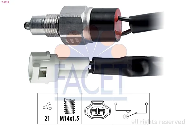Sensor de marcha atrás 76119 Facet