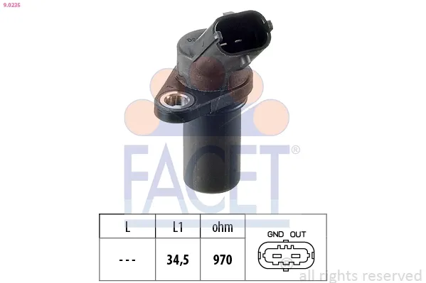 Sensor de cigüeñal 90235 Facet